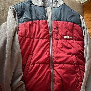 Volcom Two-Tone Red and Gray Jacket